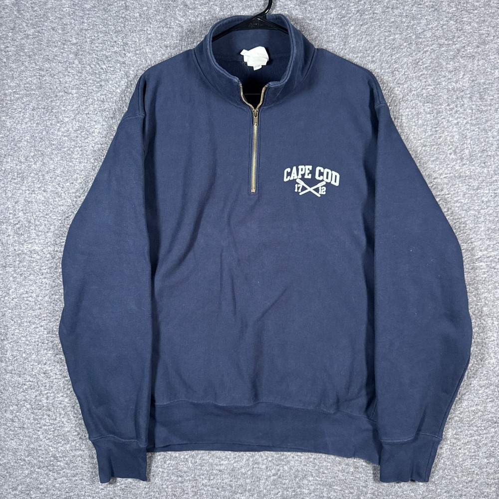 Champion Sweatshirt Mens XL Navy Cape Cod Reverse Weave 1/4 Quarter Zip Pullover